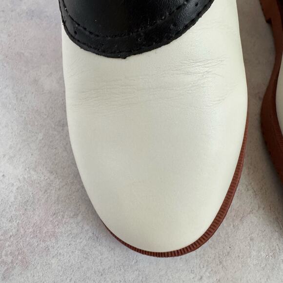 Willits Shoes Women's Size 7.5 M Saddle Black White Leather Oxfords Rockabilly - Picture 7 of 14